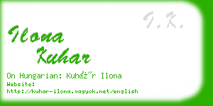 ilona kuhar business card